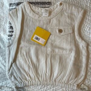BR Banana Republic baby White Sleeveless Top with Pocket